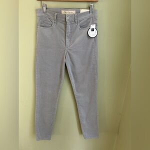 NWT Gap Stretch True Skinny Super High Rise sz. 28. Light bluish grey velveteen